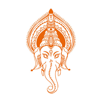 Ganesha Head Indian God Elephant Lettering Decals Self Adhesive