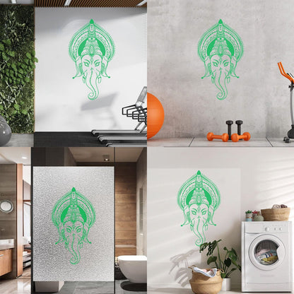 Ganesha Head Indian God Elephant Lettering Decals Self Adhesive