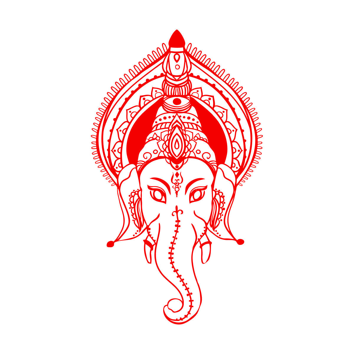 Ganesha Head Indian God Elephant Lettering Decals Self Adhesive
