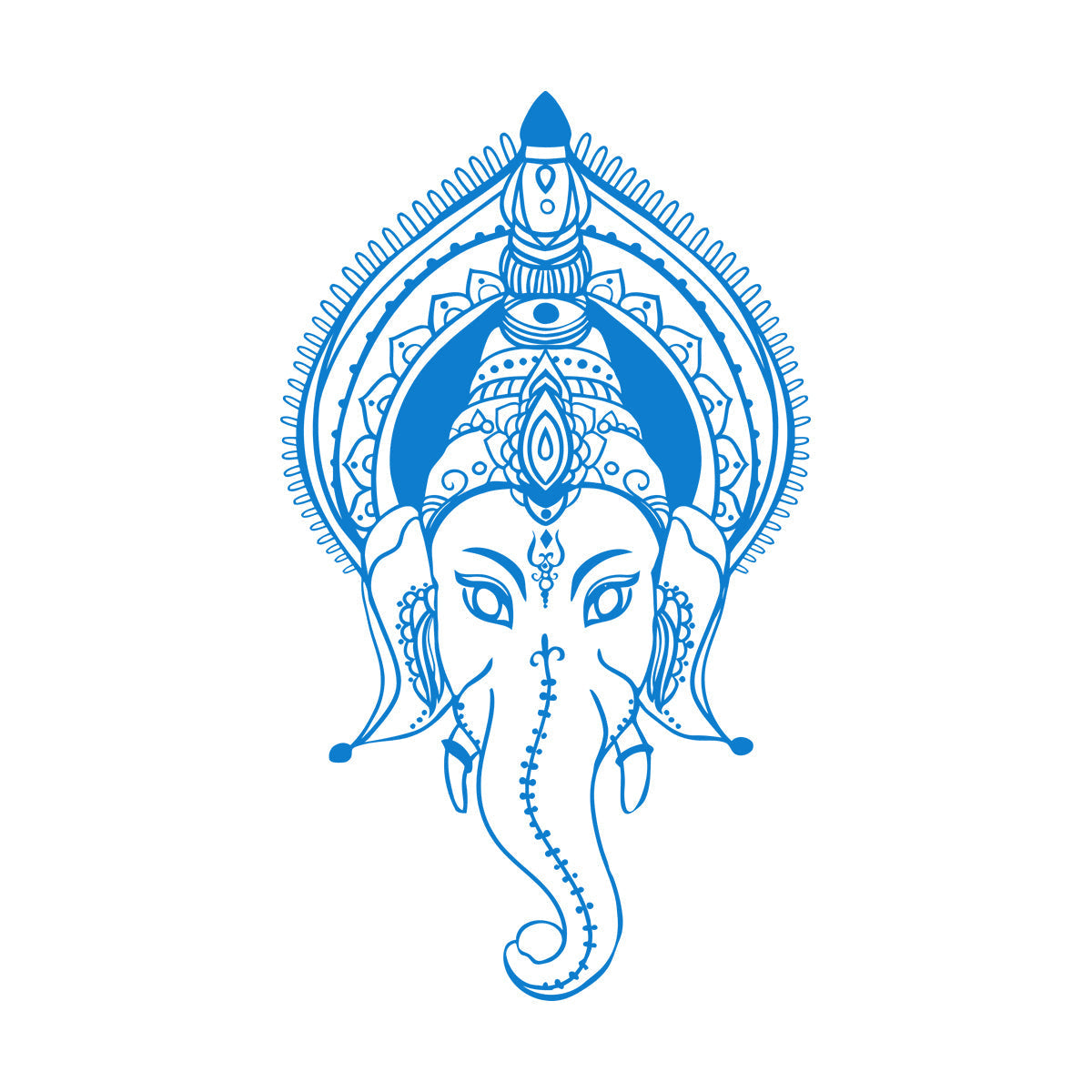 Ganesha Head Indian God Elephant Lettering Decals Self Adhesive