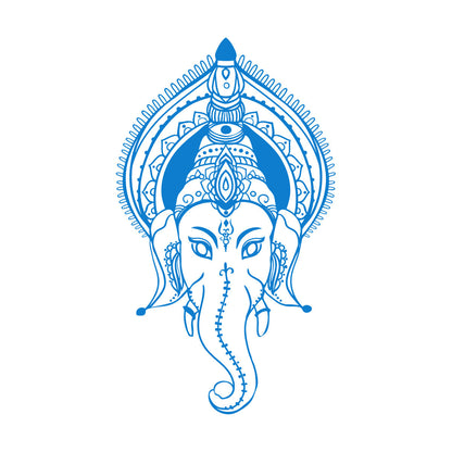 Ganesha Head Indian God Elephant Lettering Decals Self Adhesive