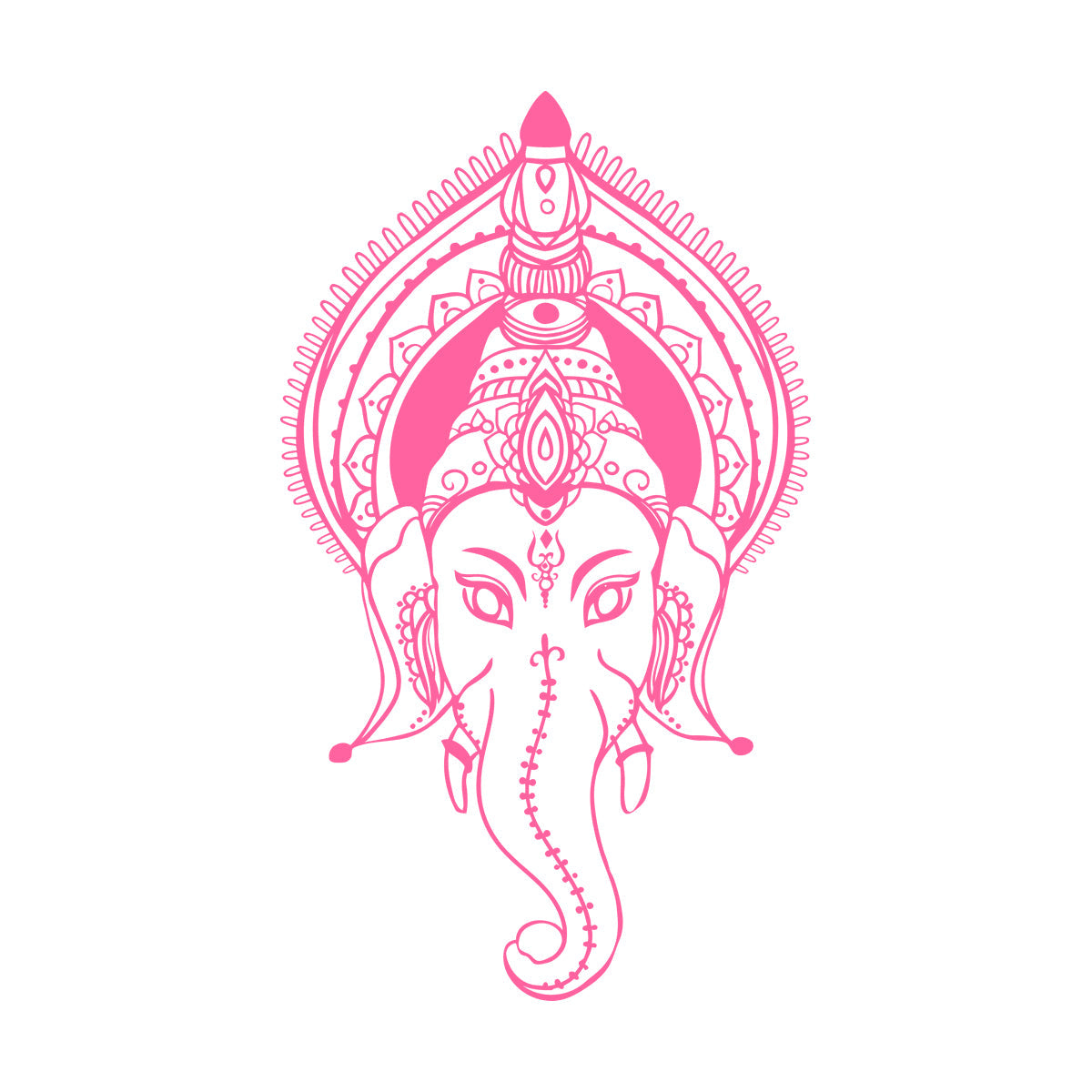 Ganesha Head Indian God Elephant Lettering Decals Self Adhesive