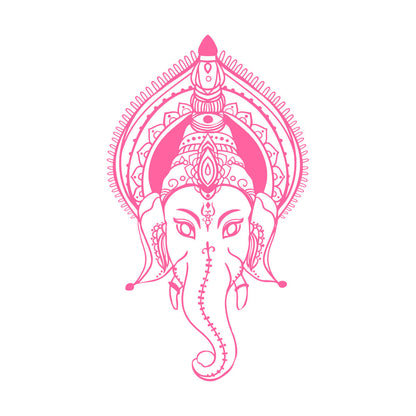 Ganesha Head Indian God Elephant Lettering Decals Self Adhesive