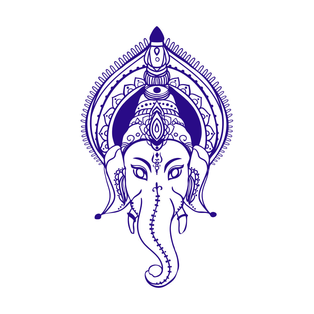 Ganesha Head Indian God Elephant Lettering Decals Self Adhesive