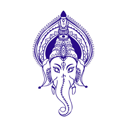 Ganesha Head Indian God Elephant Lettering Decals Self Adhesive