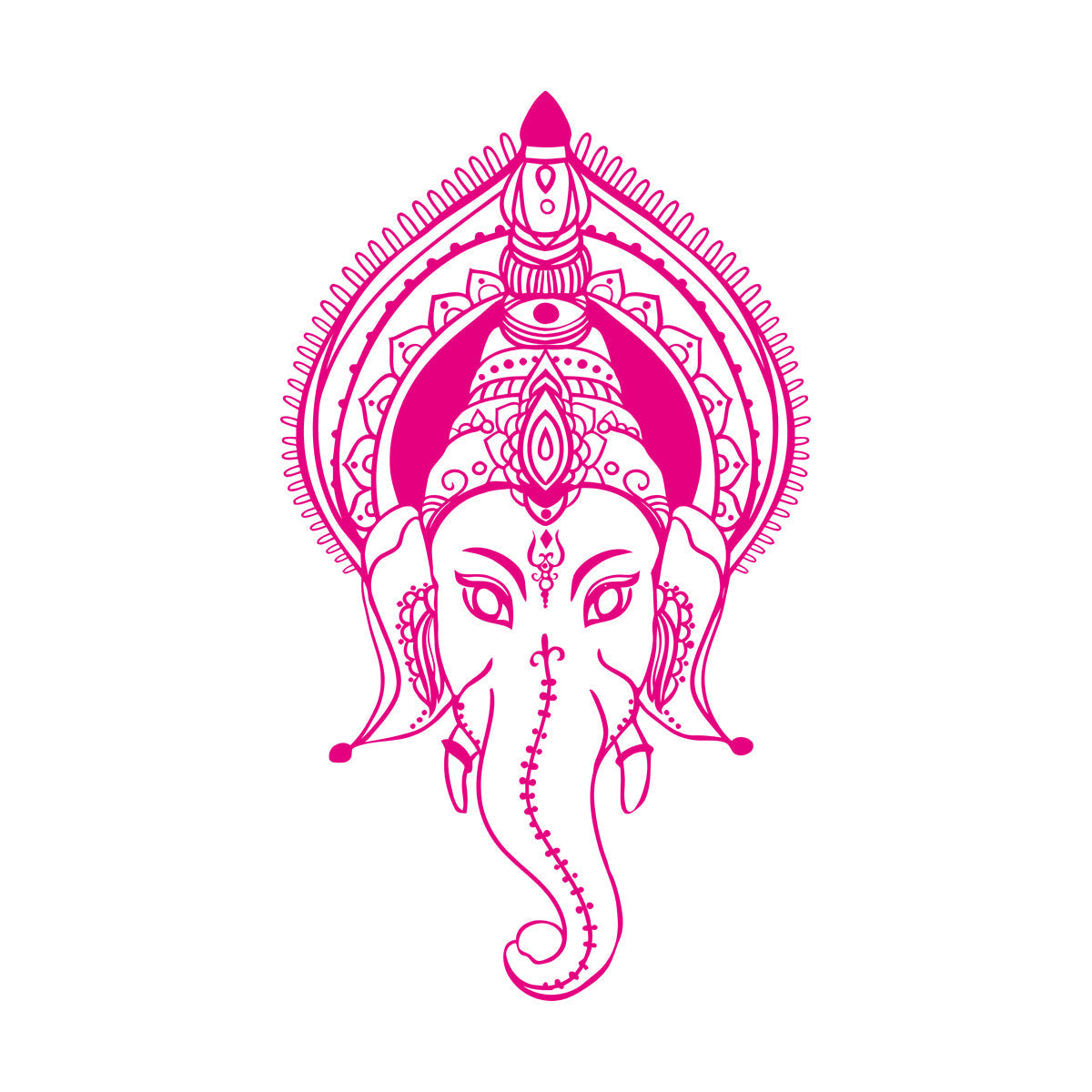 Ganesha Head Indian God Elephant Lettering Decals Self Adhesive