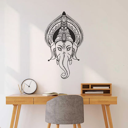 Ganesha Head Indian God Elephant Lettering Decals Self Adhesive