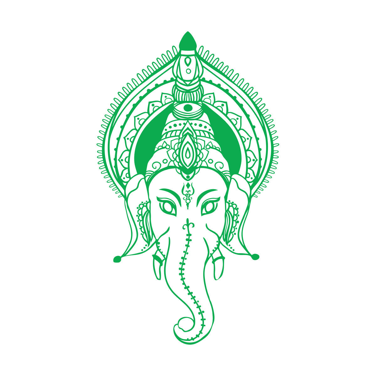 Ganesha Head Indian God Elephant Lettering Decals Self Adhesive
