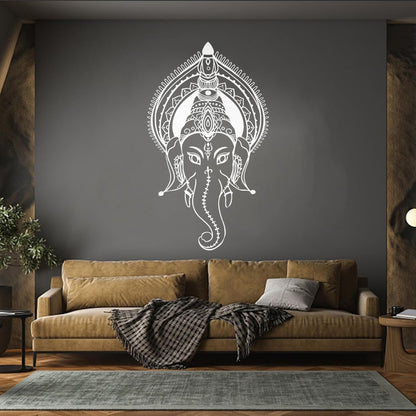 Ganesha Head Indian God Elephant Lettering Decals Self Adhesive