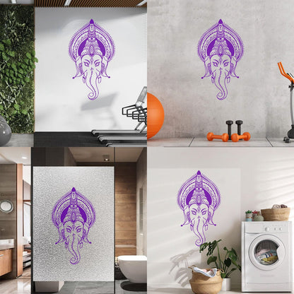 Ganesha Head Indian God Elephant Lettering Decals Self Adhesive