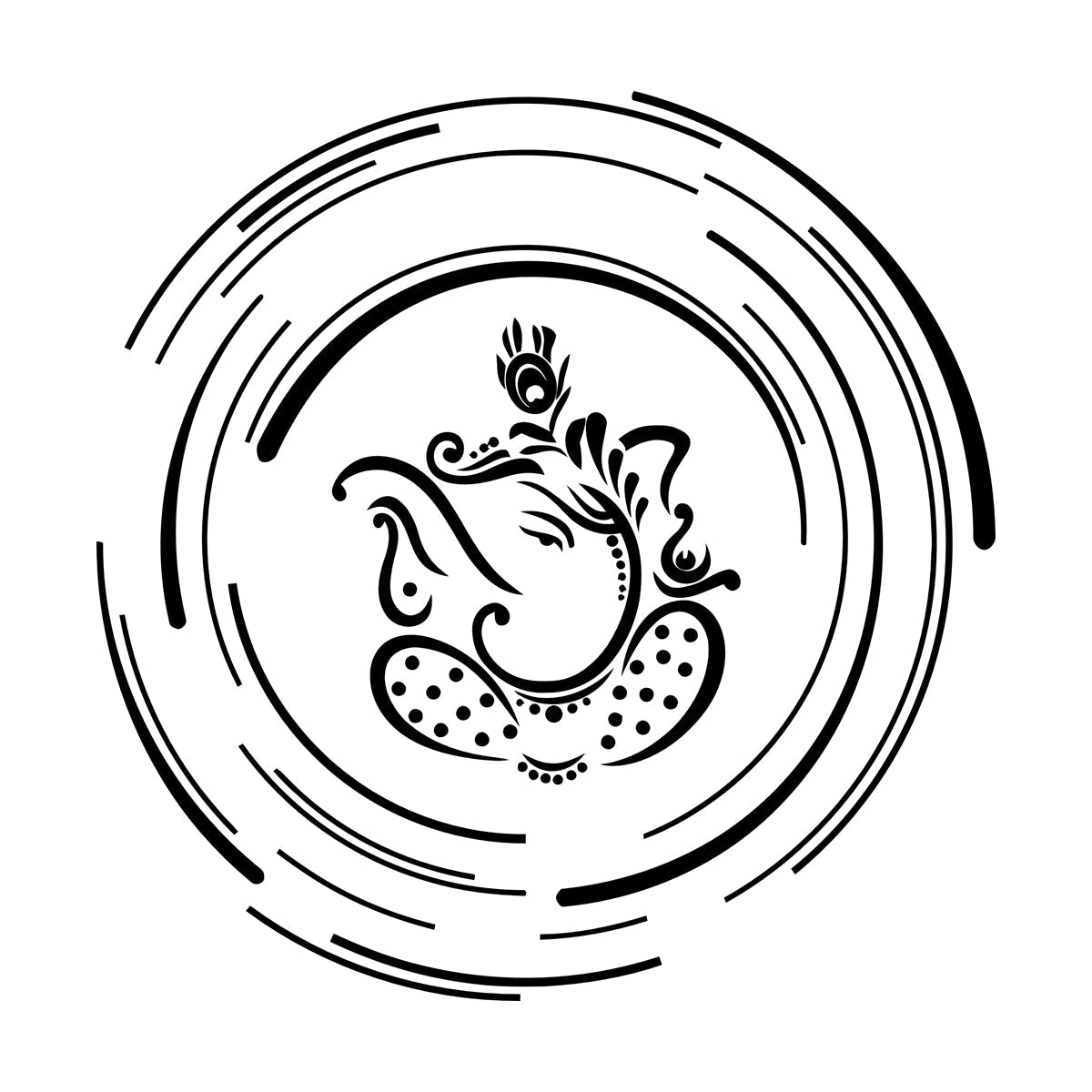 Lettering Stickers Ganesha India Elephant God Hinduism Multi Color Selection