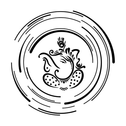 Lettering Stickers Ganesha India Elephant God Hinduism Multi Color Selection