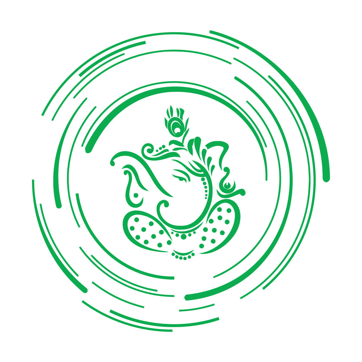 Lettering Stickers Ganesha India Elephant God Hinduism Multi Color Selection