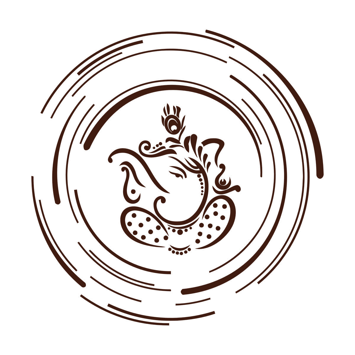 Lettering Stickers Ganesha India Elephant God Hinduism Multi Color Selection