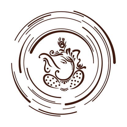 Lettering Stickers Ganesha India Elephant God Hinduism Multi Color Selection