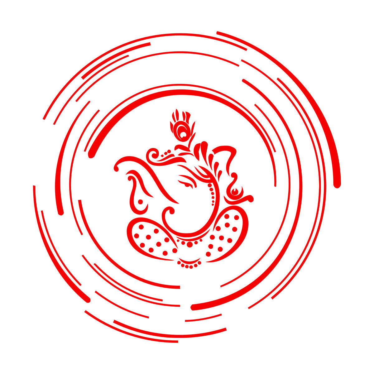 Lettering Stickers Ganesha India Elephant God Hinduism Multi Color Selection