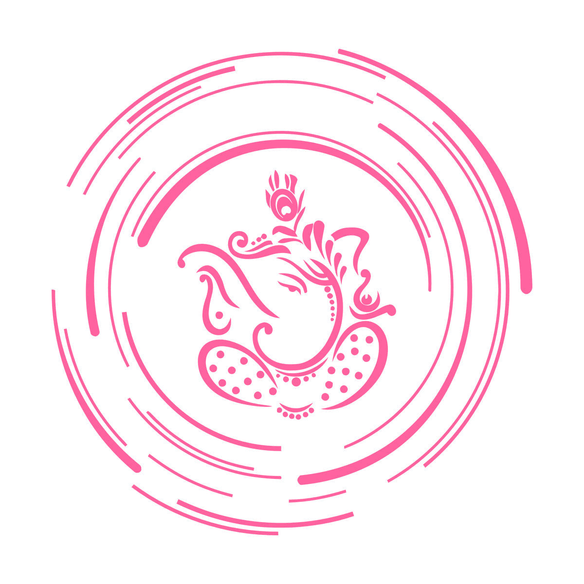 Lettering Stickers Ganesha India Elephant God Hinduism Multi Color Selection