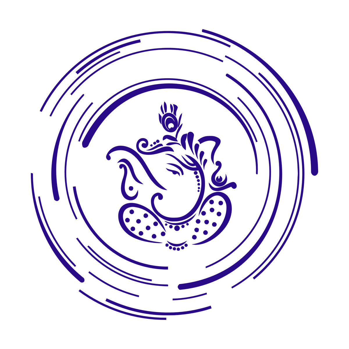 Lettering Stickers Ganesha India Elephant God Hinduism Multi Color Selection