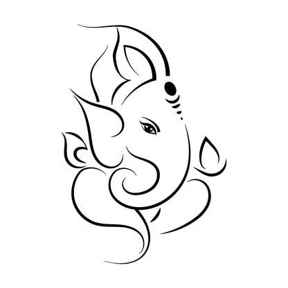 Wall Decals Paster Paper Hinduism Hindu Abstract God Ganesha Elephant Equipped With Transfer Film Kit