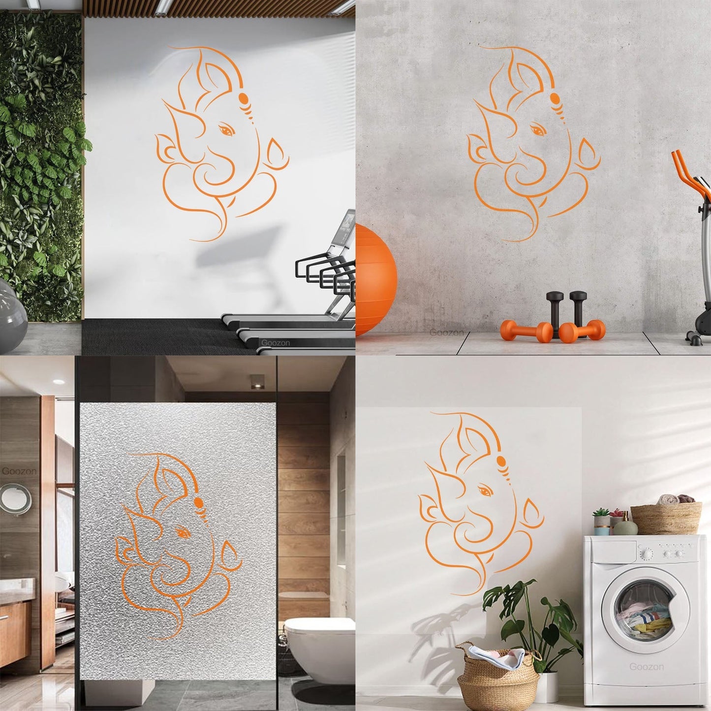 Wall Decals Paster Paper Hinduism Hindu Abstract God Ganesha Elephant Equipped With Transfer Film Kit