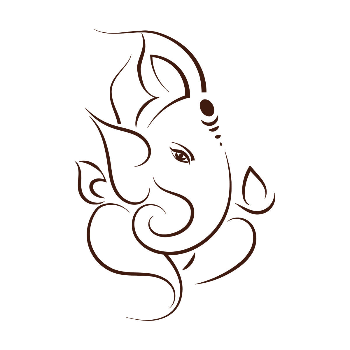 Wall Decals Paster Paper Hinduism Hindu Abstract God Ganesha Elephant Equipped With Transfer Film Kit