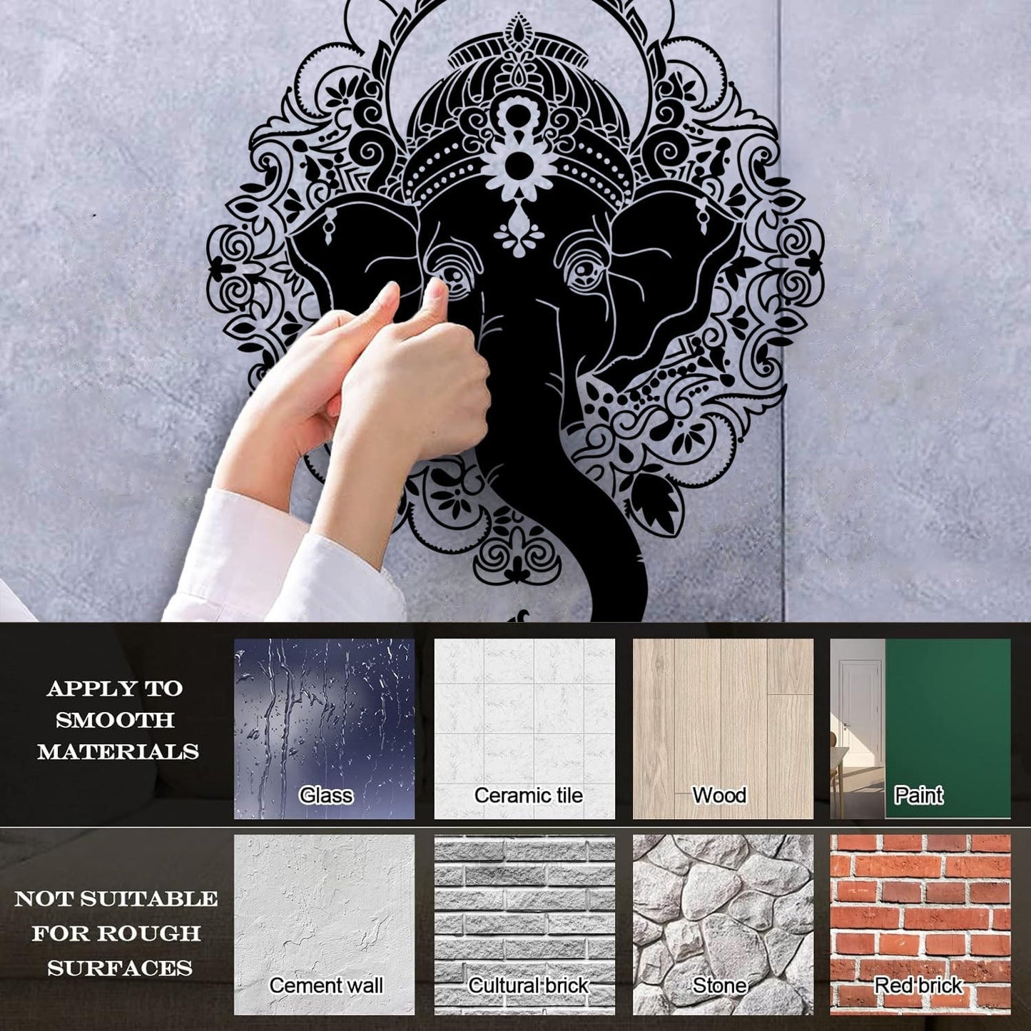 Wall Decals India Ganesha Elephant God Hindu Hinduism Art Mural Painting