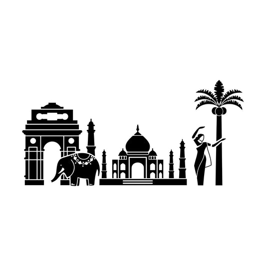 Vinyl Wall Decals India Landscape Hindu Elephant Girl Belly Dancer Multiple Size Options