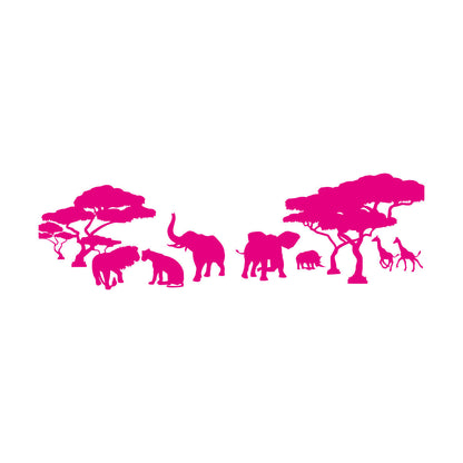 Savanna African Continent Lion Family Elephants Giraffes Wall Decals Pvc Tattoo Culture