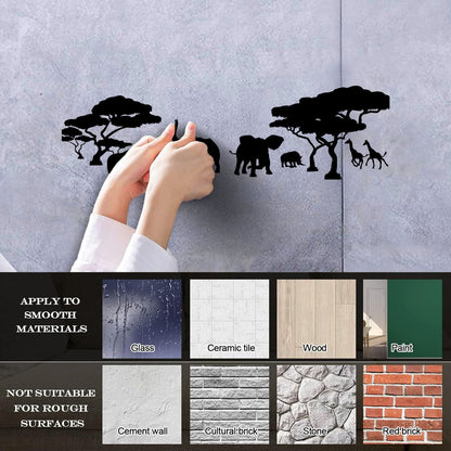 Savanna African Continent Lion Family Elephants Giraffes Wall Decals Pvc Tattoo Culture