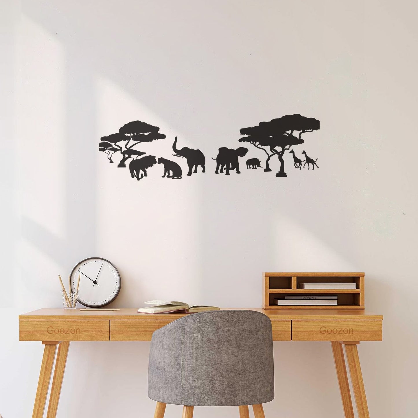 Savanna African Continent Lion Family Elephants Giraffes Wall Decals Pvc Tattoo Culture