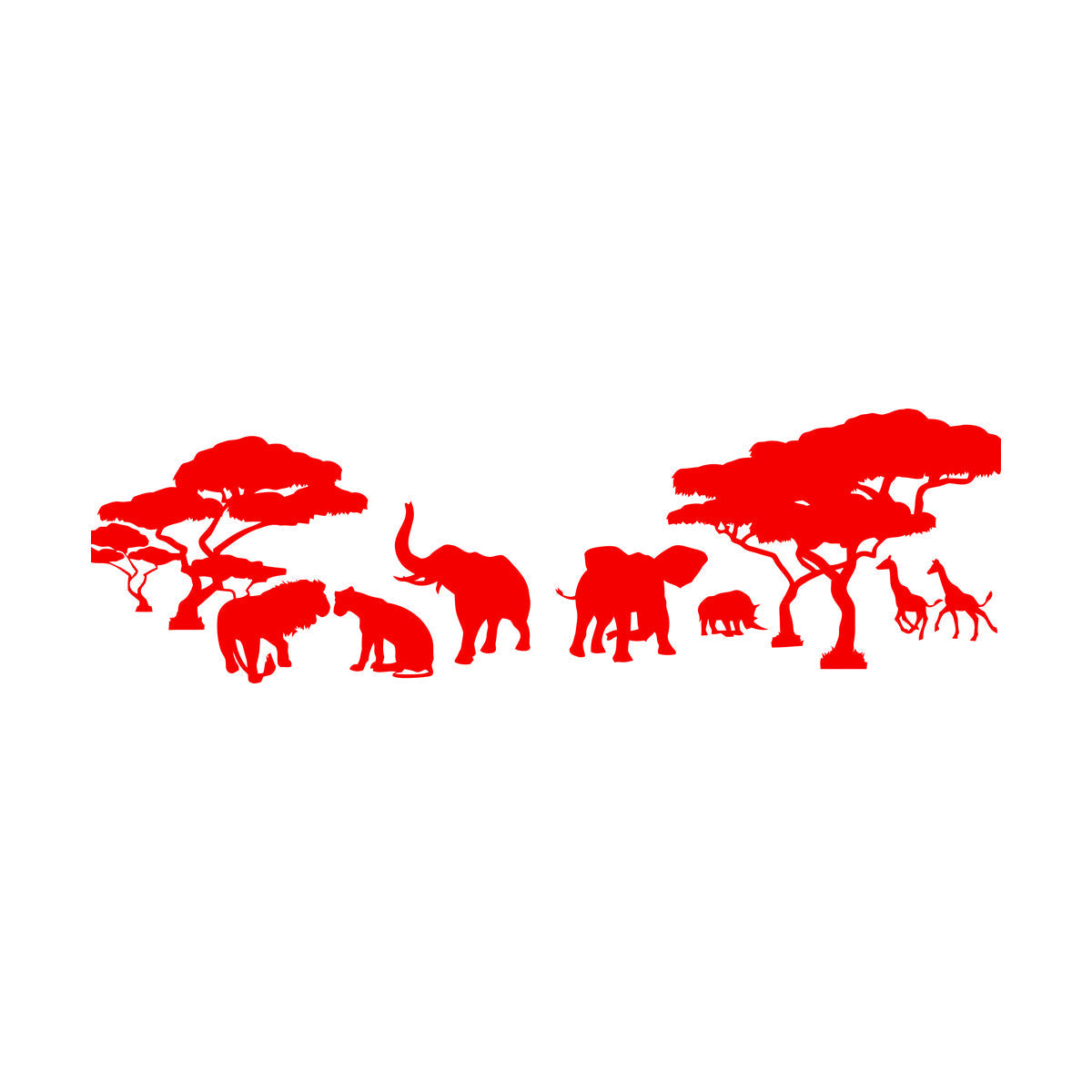 Savanna African Continent Lion Family Elephants Giraffes Wall Decals Pvc Tattoo Culture