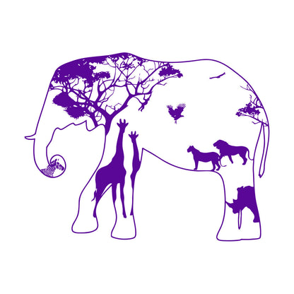 Wall Decals Paster Paper Elephant Africa Zebra Lion Rhino Savanna Home Self Adhesive