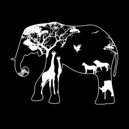 Wall Decals Paster Paper Elephant Africa Zebra Lion Rhino Savanna Home Self Adhesive