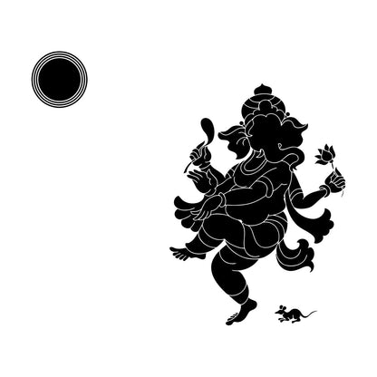 Vinyl Wall Stickers Cheerful Dance God Ganesha Indian Deity Head Elephant Do Not Damage The Wall Surface