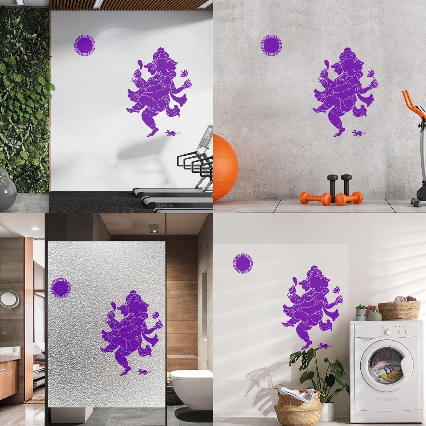 Vinyl Wall Stickers Cheerful Dance God Ganesha Indian Deity Head Elephant Do Not Damage The Wall Surface