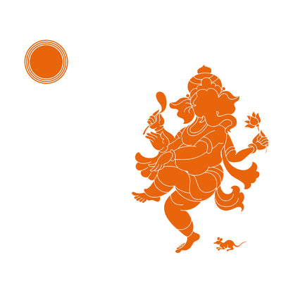 Vinyl Wall Stickers Cheerful Dance God Ganesha Indian Deity Head Elephant Do Not Damage The Wall Surface