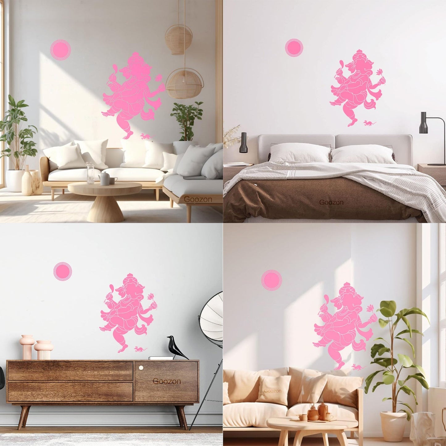 Vinyl Wall Stickers Cheerful Dance God Ganesha Indian Deity Head Elephant Do Not Damage The Wall Surface