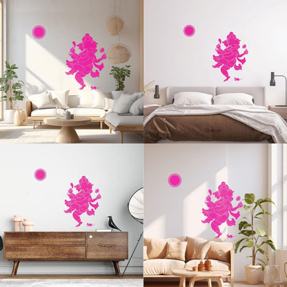 Vinyl Wall Stickers Cheerful Dance God Ganesha Indian Deity Head Elephant Do Not Damage The Wall Surface