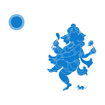 Vinyl Wall Stickers Cheerful Dance God Ganesha Indian Deity Head Elephant Do Not Damage The Wall Surface