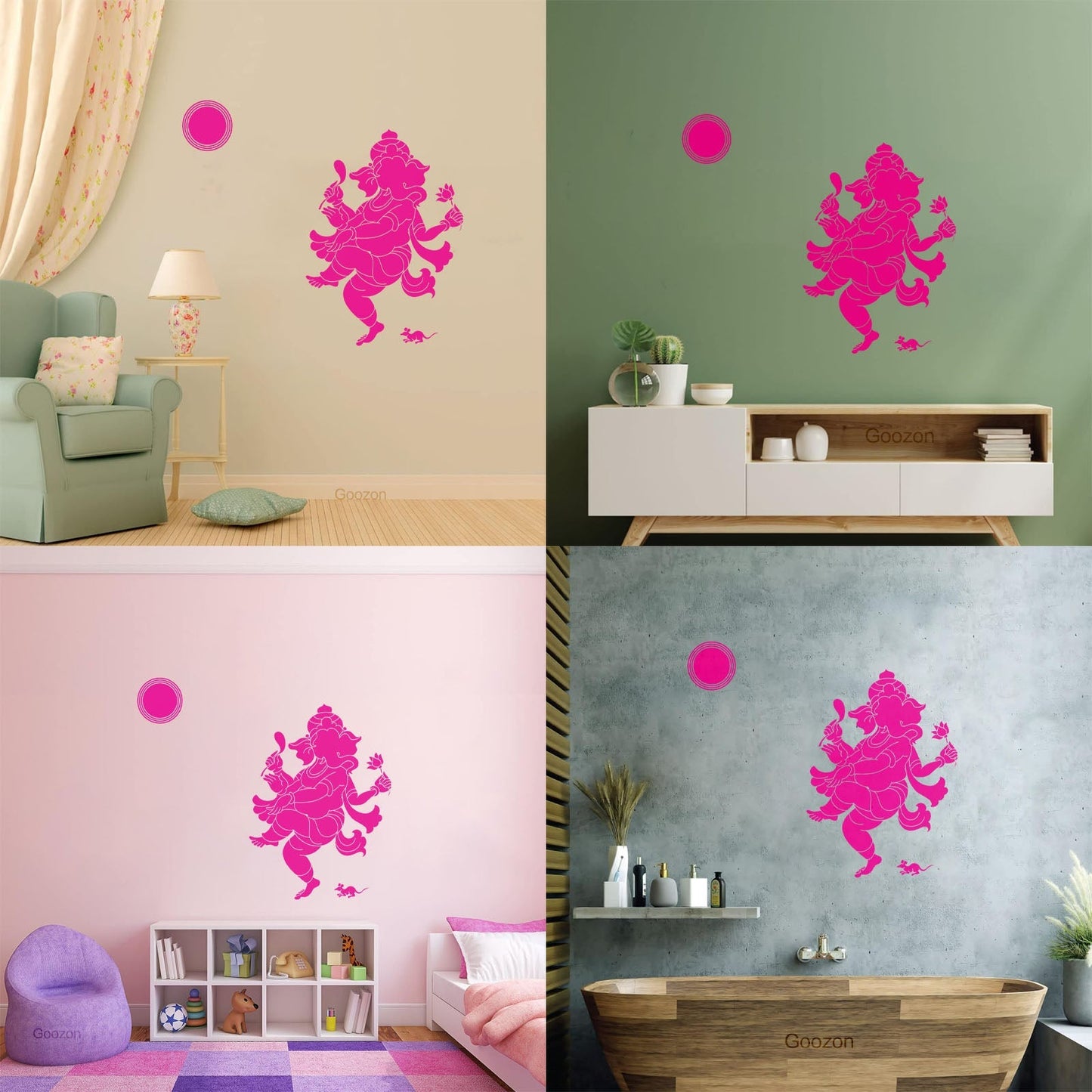 Vinyl Wall Stickers Cheerful Dance God Ganesha Indian Deity Head Elephant Do Not Damage The Wall Surface