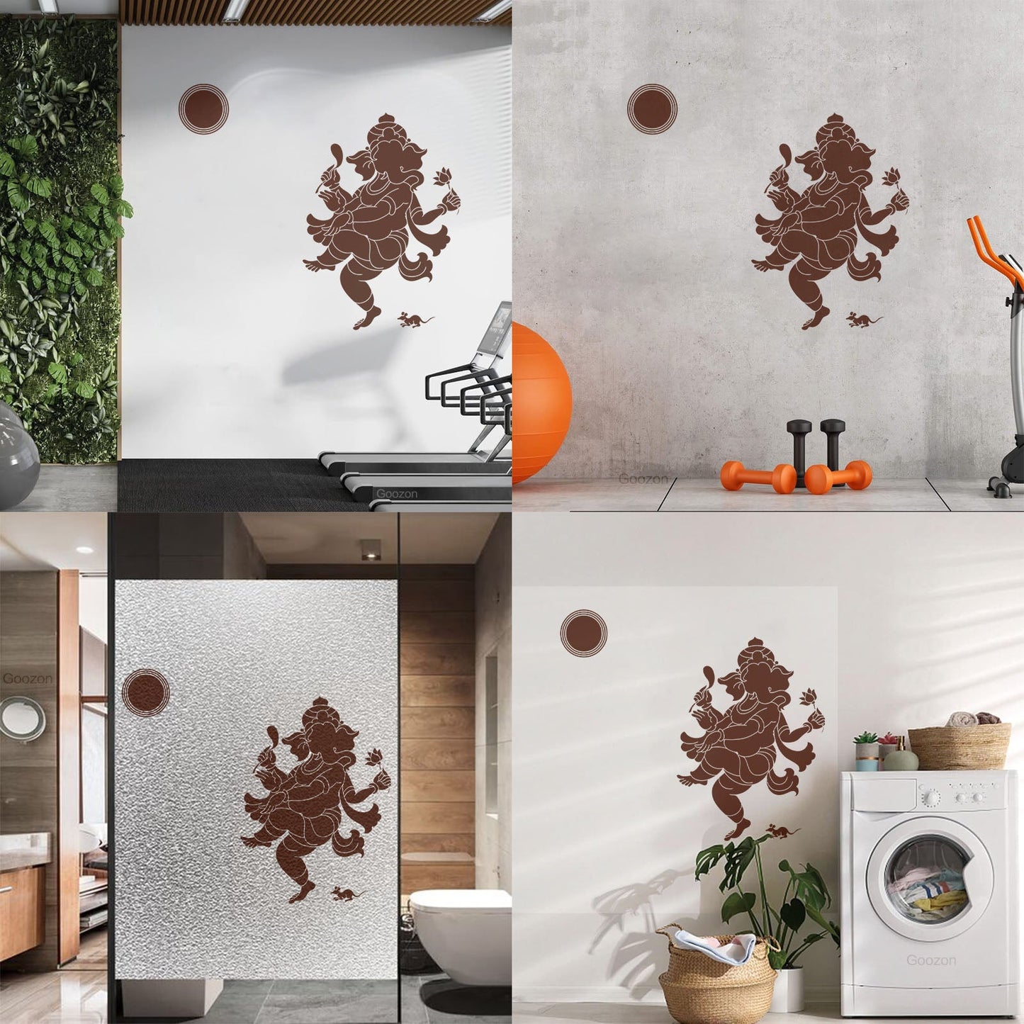 Vinyl Wall Stickers Cheerful Dance God Ganesha Indian Deity Head Elephant Do Not Damage The Wall Surface