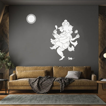 Vinyl Wall Stickers Cheerful Dance God Ganesha Indian Deity Head Elephant Do Not Damage The Wall Surface