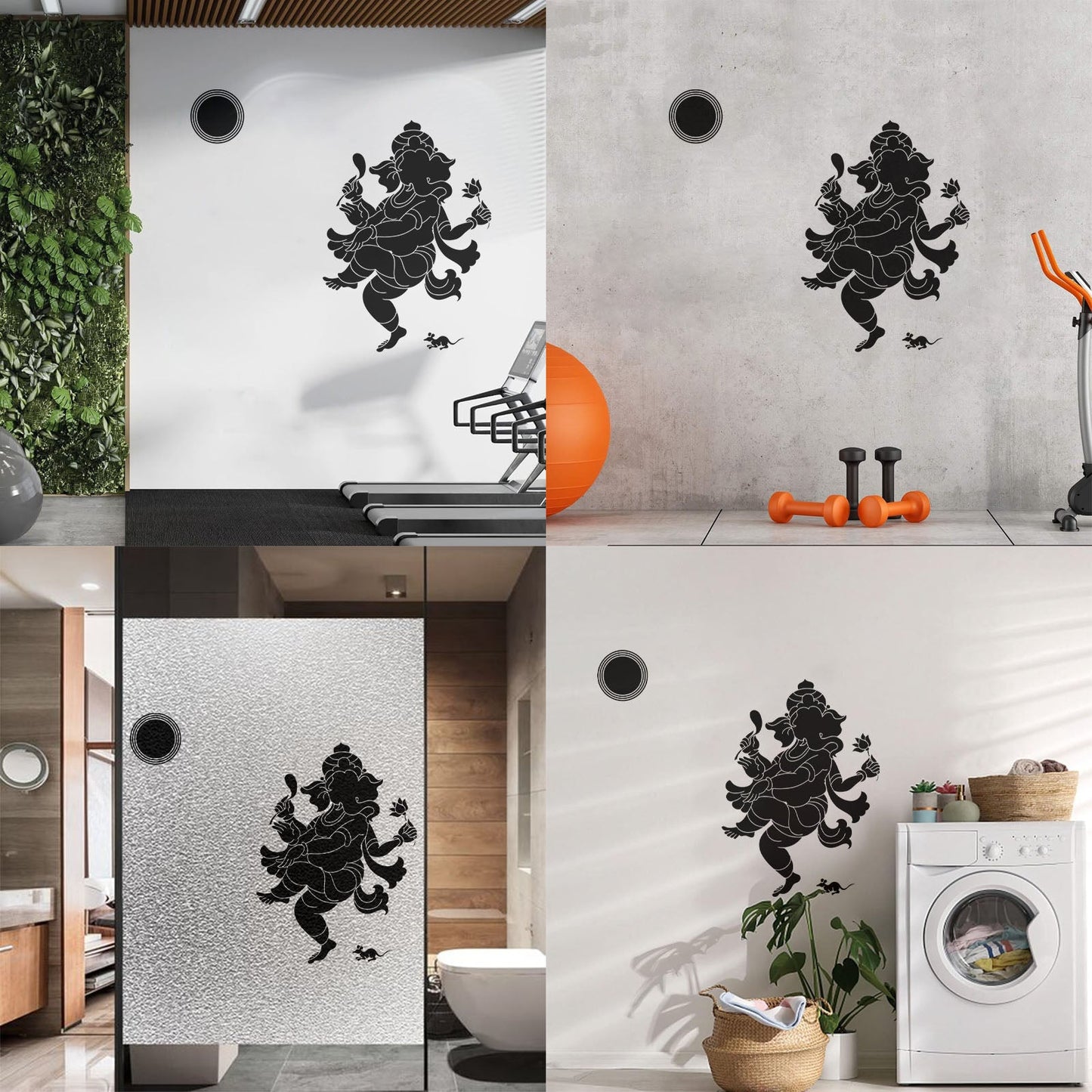 Vinyl Wall Stickers Cheerful Dance God Ganesha Indian Deity Head Elephant Do Not Damage The Wall Surface