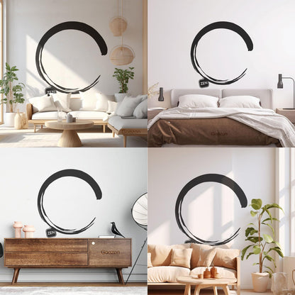 Wall Vinyl Sticker Decor Enso Circle Zen Japanese Calligraphy Waterproof