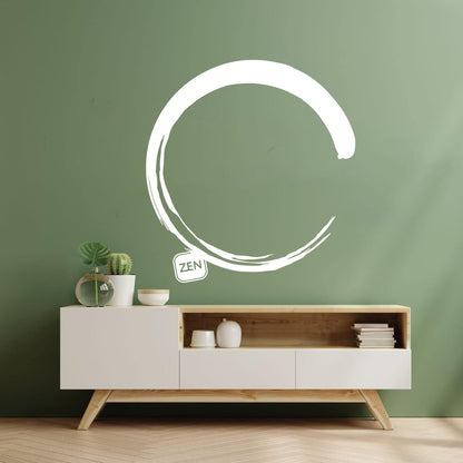 Wall Vinyl Sticker Decor Enso Circle Zen Japanese Calligraphy Waterproof