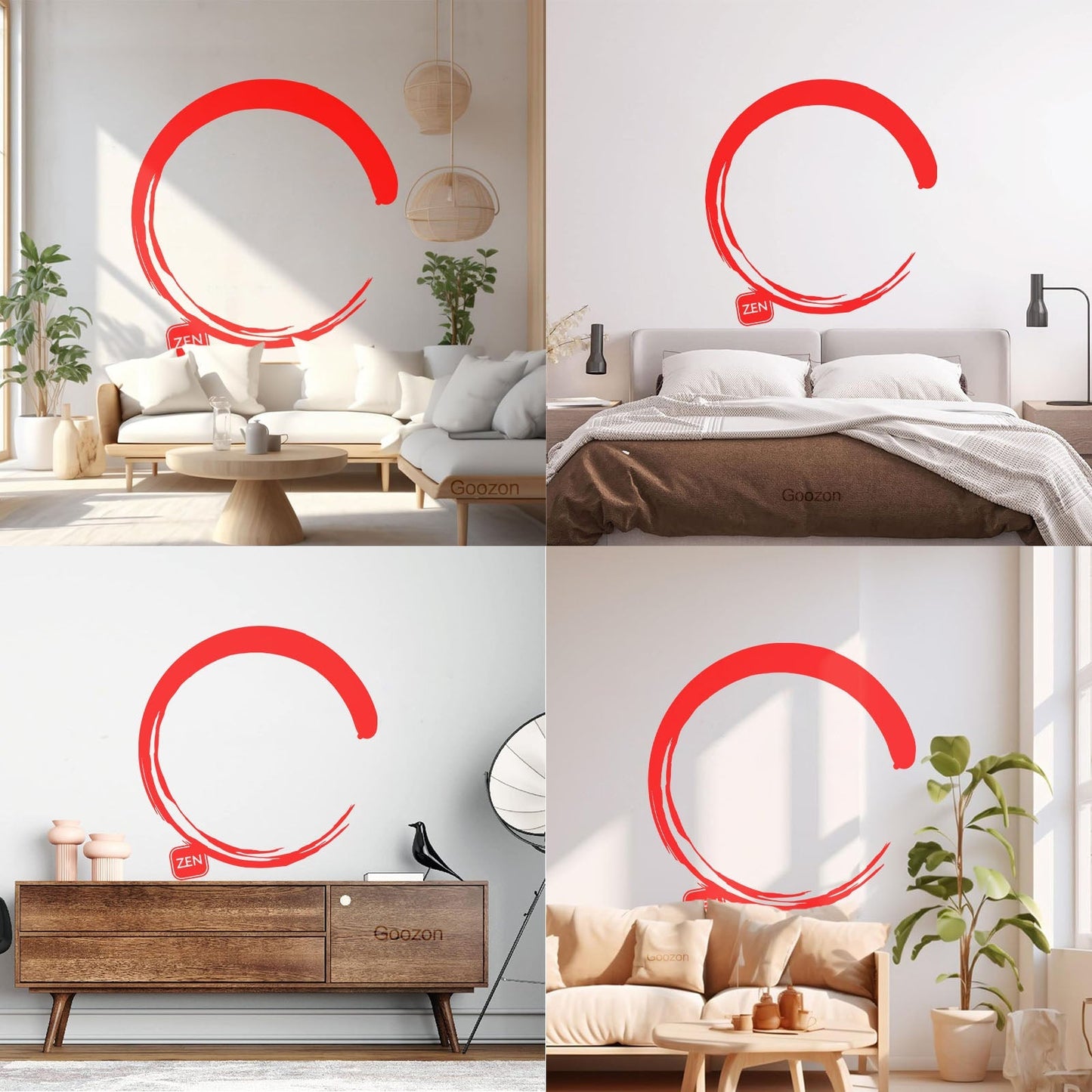 Wall Vinyl Sticker Decor Enso Circle Zen Japanese Calligraphy Waterproof