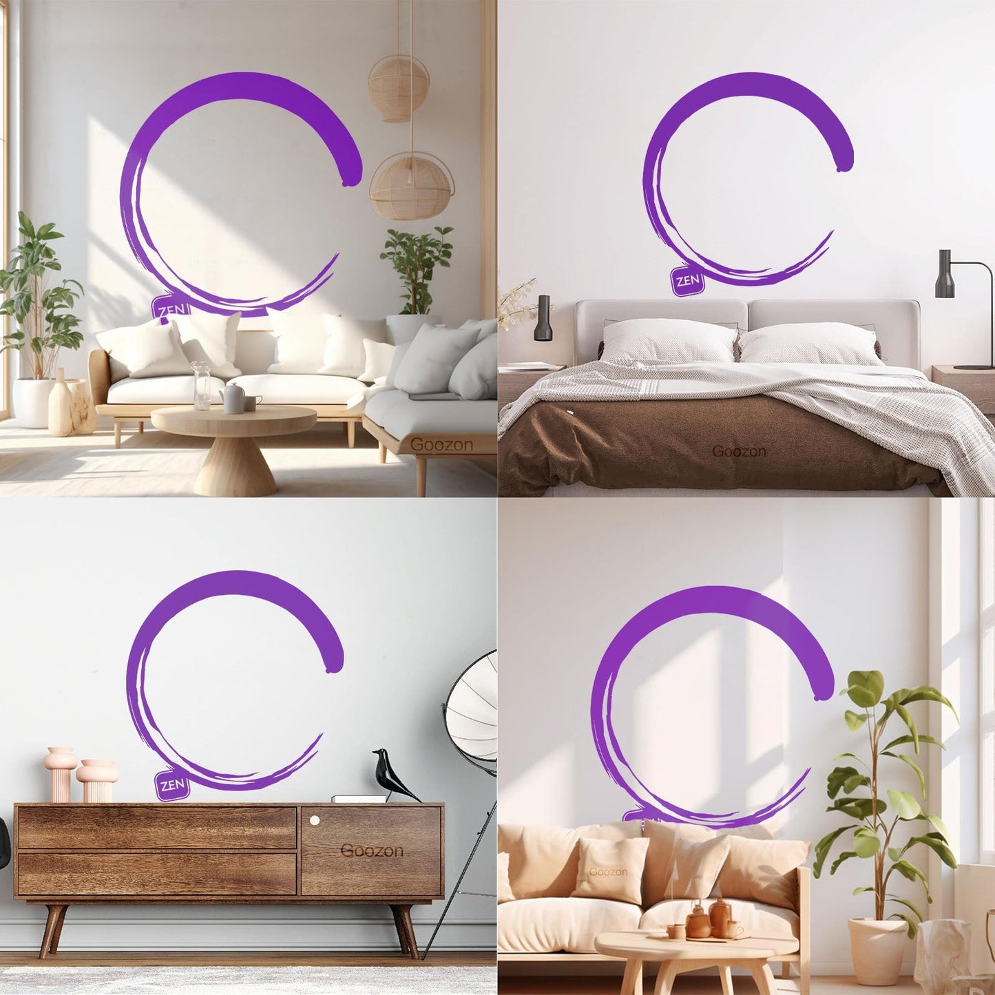 Wall Vinyl Sticker Decor Enso Circle Zen Japanese Calligraphy Waterproof