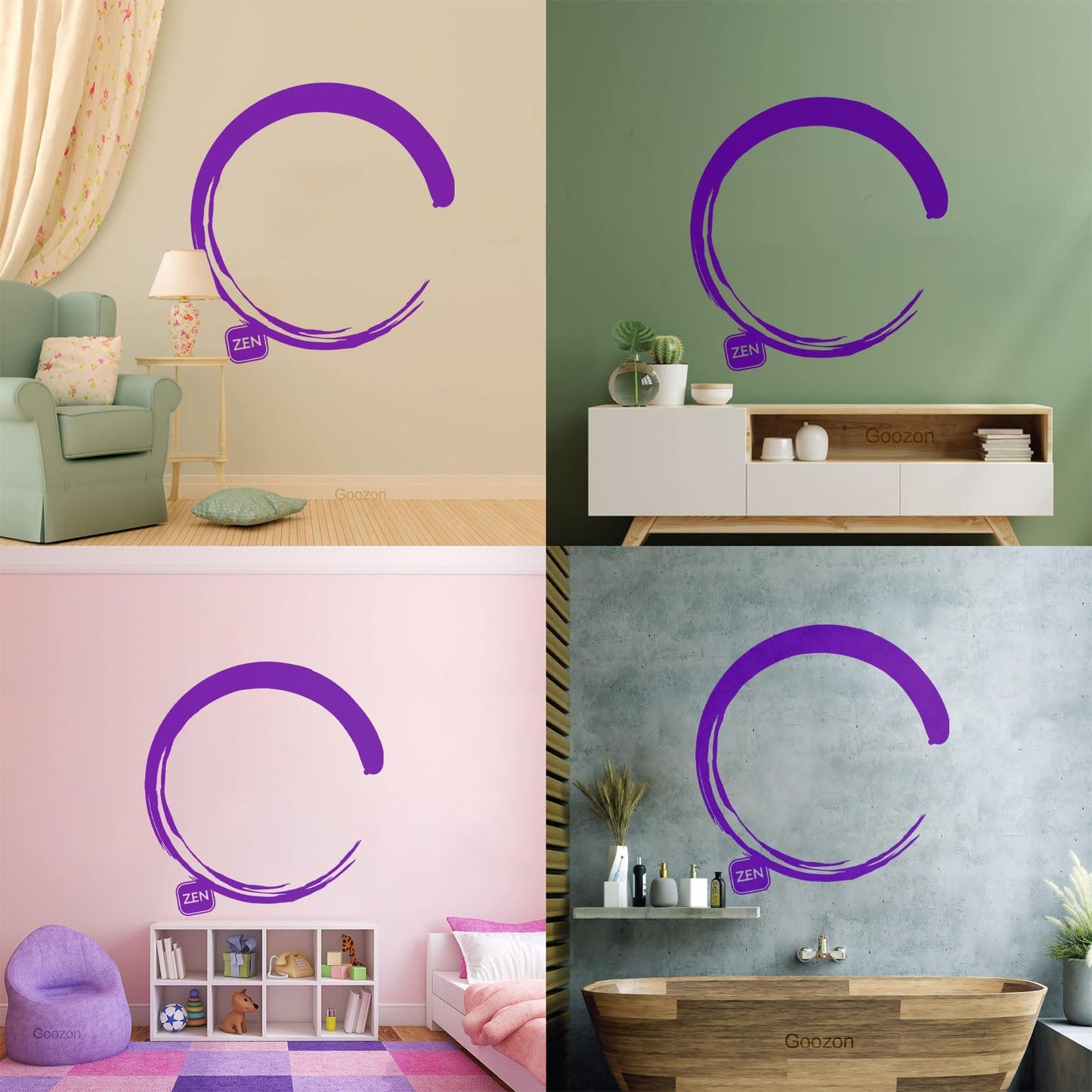 Wall Vinyl Sticker Decor Enso Circle Zen Japanese Calligraphy Waterproof