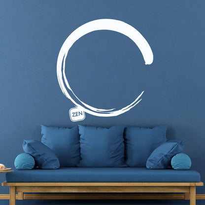 Wall Vinyl Sticker Decor Enso Circle Zen Japanese Calligraphy Waterproof