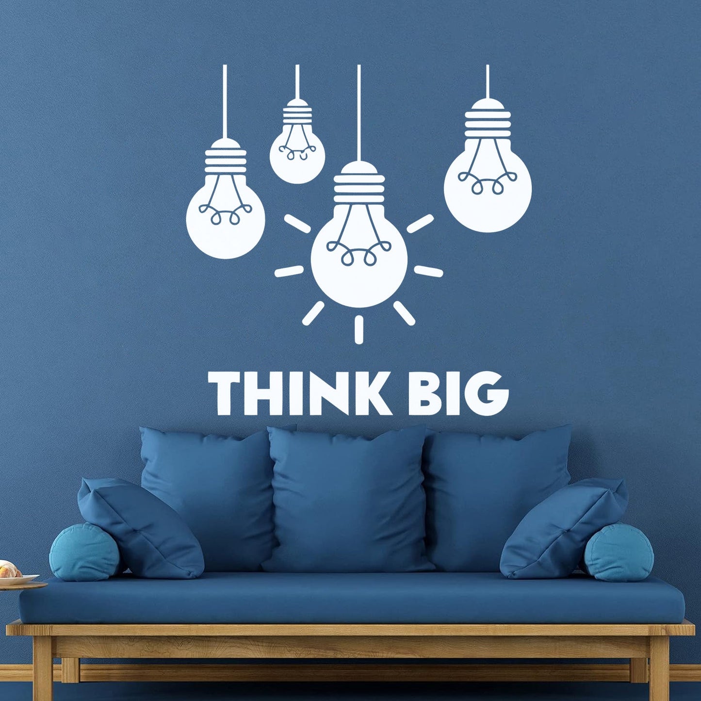 Fine Carving Stickers Think Big Office Bulb Lamp Idea Lettering It Won'T Fall Off